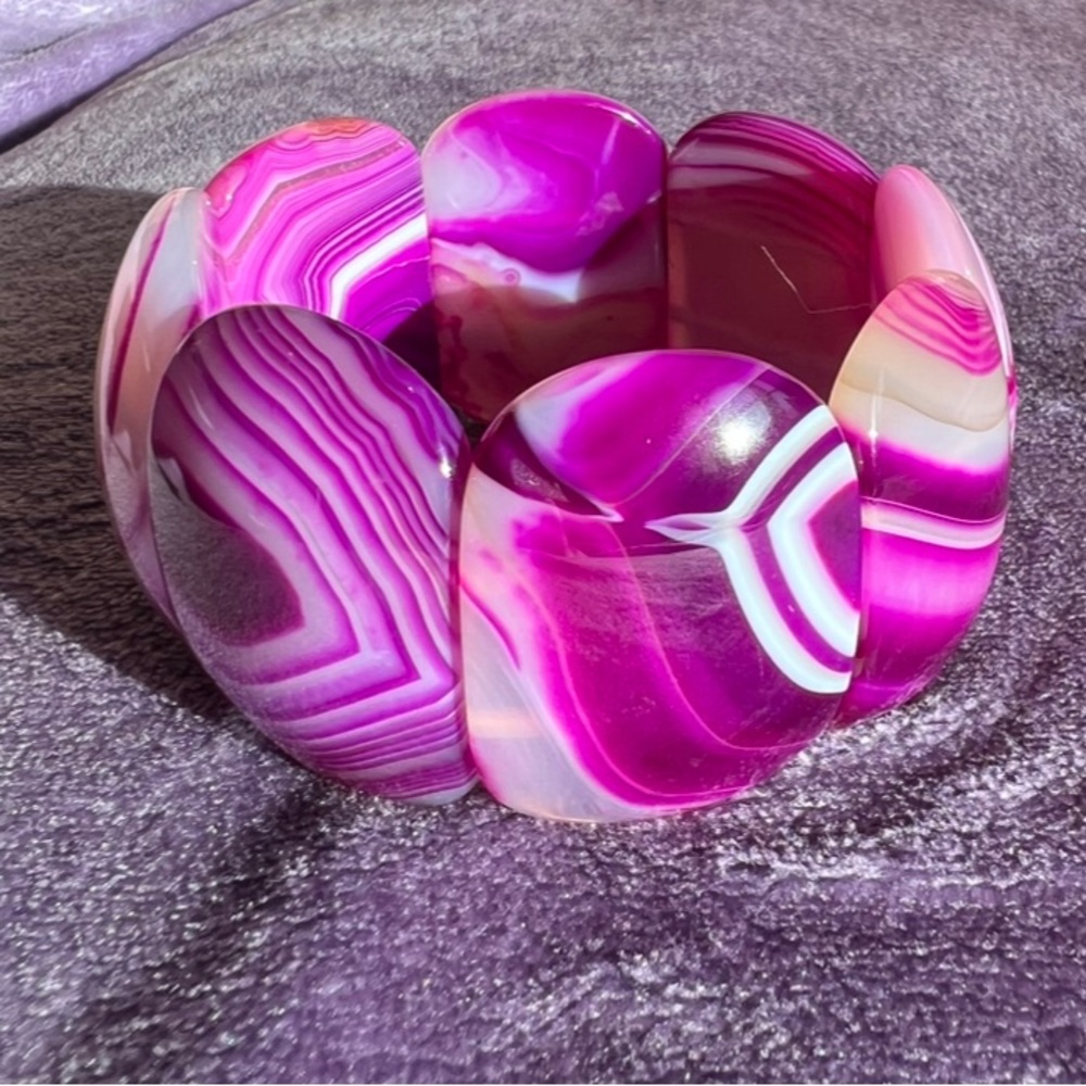 Amazing Natural purple agate stone bracelet gift